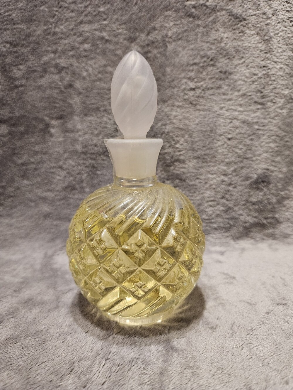 Vintage Avon Skin So Soft bath oil decanter.